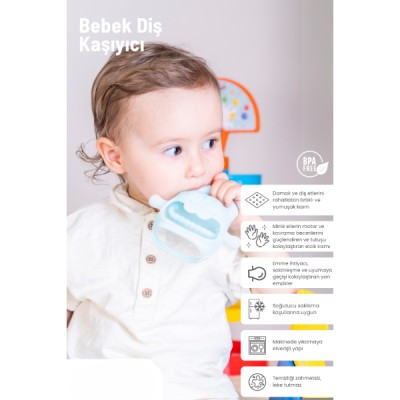 Mavi Bebek Silikon Diş Kaşıyıcı    