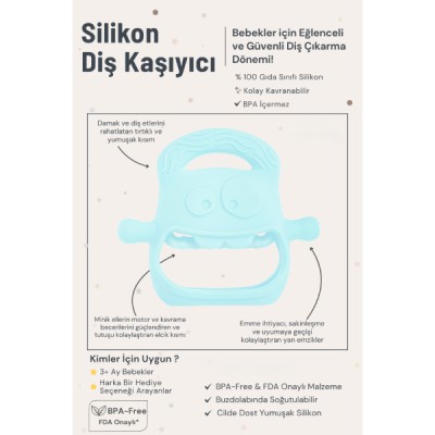 Mavi Bebek Silikon Diş Kaşıyıcı    