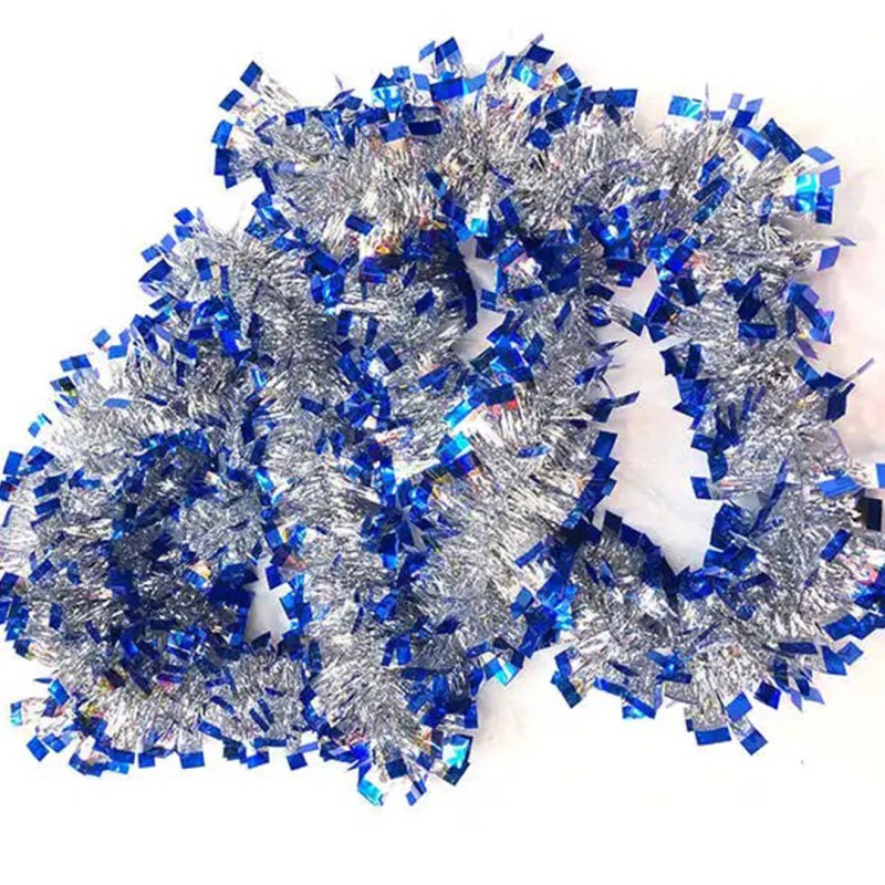 Mavi Gümüş Renk  Çift Renk Sim Süs 180 cm