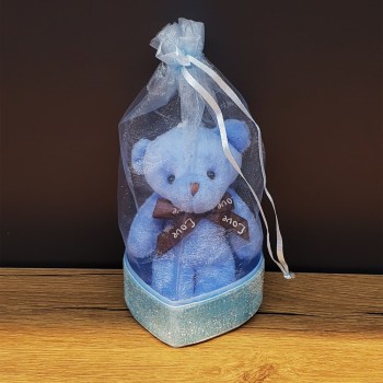 Mavi Hediyelik Kese İçinde Ayıcık 