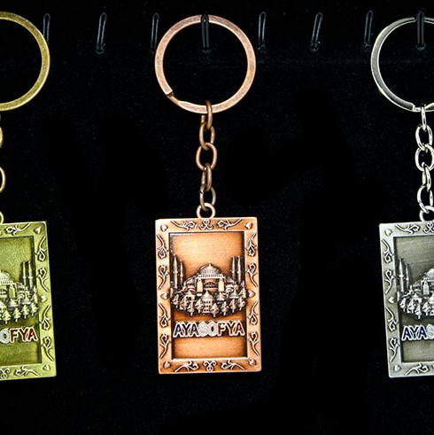 Metal Ayasofya Anahtarlık Dikdörtgen Tasarım