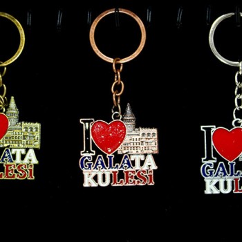 Metal Galata Kulesi Anahtarlık (I Love Galata Kulesi)