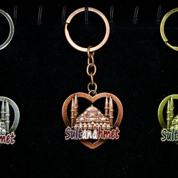 Metal Sultanahmet Anahtarlık Kalp Tasarım