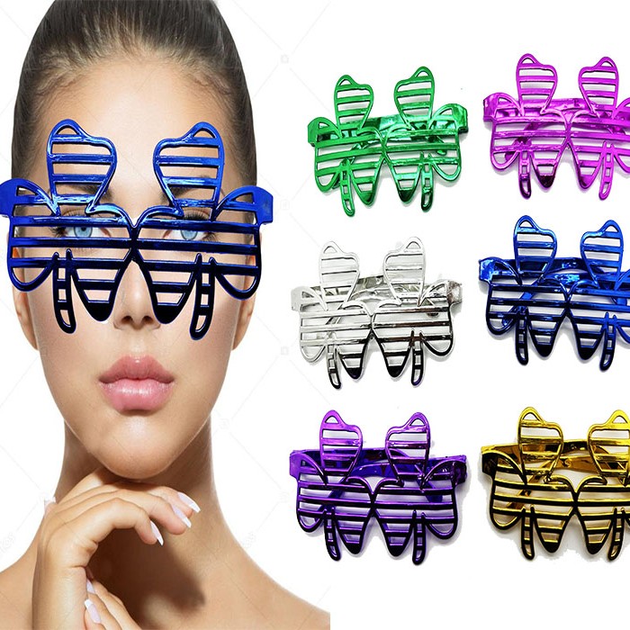 Metalize Parlak Yaprak Panjur Parti Gözlüğü