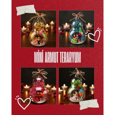 Mini Armut Teraryum - Özel Gün Hediyesi 