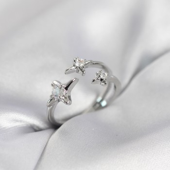 Minimal Kutup Yıldızı Model Gümüş Renk Kadın Yüzük