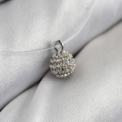 Misineli Topcuk Model Gümüş Renk Hayalet Kolye