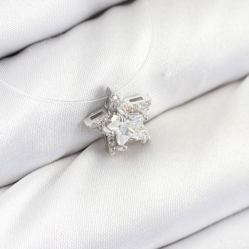 Misineli Yıldız Model Gümüş Renk Hayalet Kolye