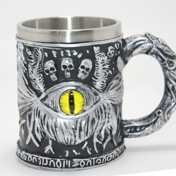 Mistik Ejderha Gözü 3D Kabartmalı Paslanmaz Çelik Kupa Bardak