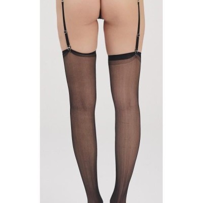 Moonlight 3219 Siyah Deri Görünümlü Jartiyer String Takımı