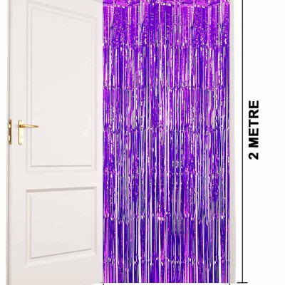Mor Ekstra Metalize Saçaklı Arka Fon Perde
