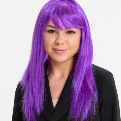 Mor Renk Düz Kesim Peruk