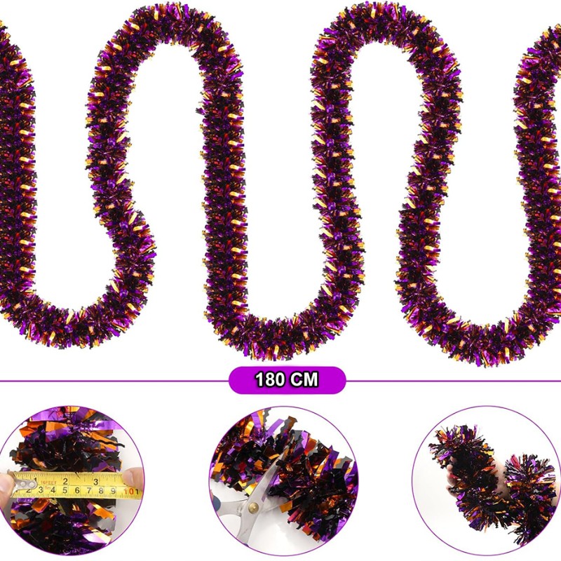 Mor Turuncu Çift Renk Sim Süs 180 cm