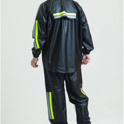 Motorcu Kurye Su Geçirmez Yağmurluk Takım - Siyah -