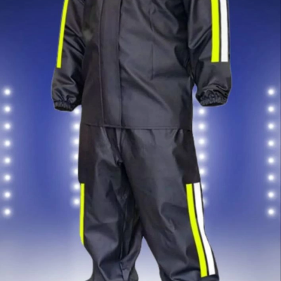 Motorcu Kurye Su Geçirmez Yağmurluk Takım - Siyah -