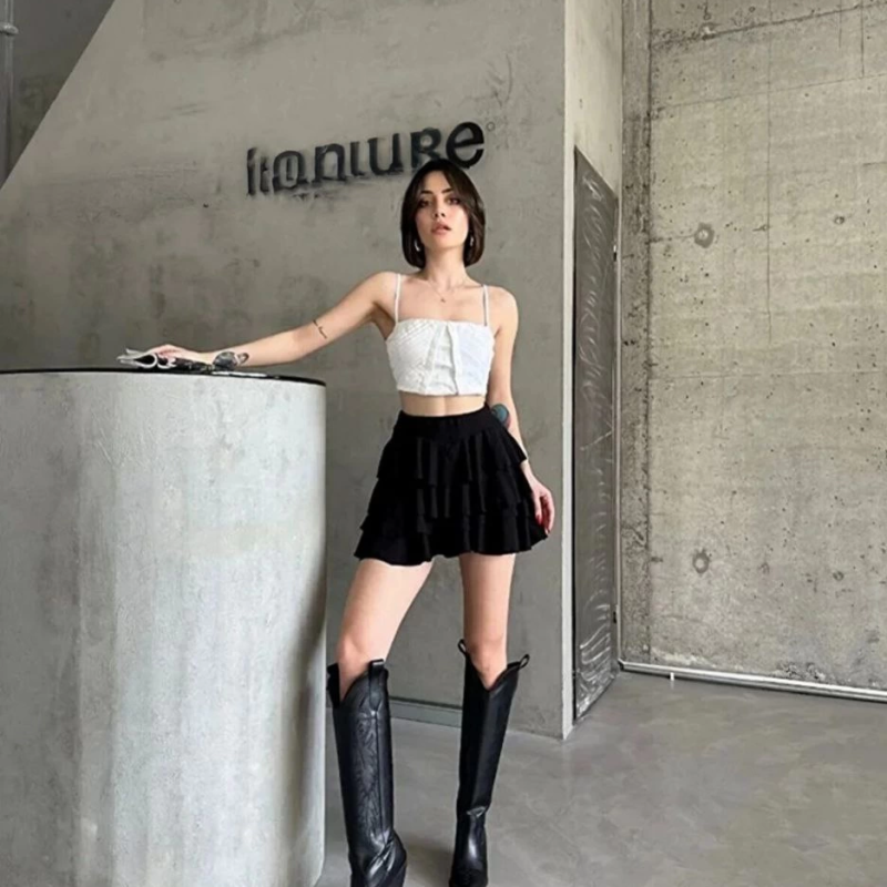 Mykonos Basic Etek - Siyah -