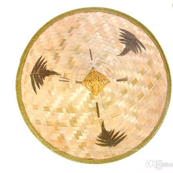 Naturel Renk Cambodia Kamboçyalı Vietnam Şapkası PVC Hasır