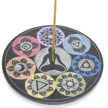 Obsidian Taşı 7 Çakra (Chakra) Tasarımı Tütsülük 