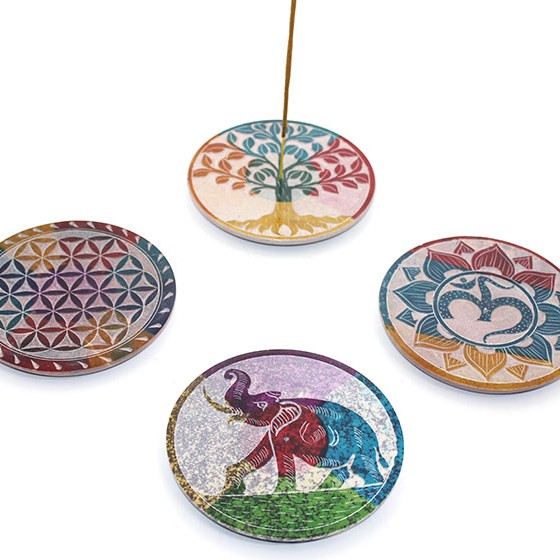 Obsidian Taşı Yuvarlak Tütsülük 