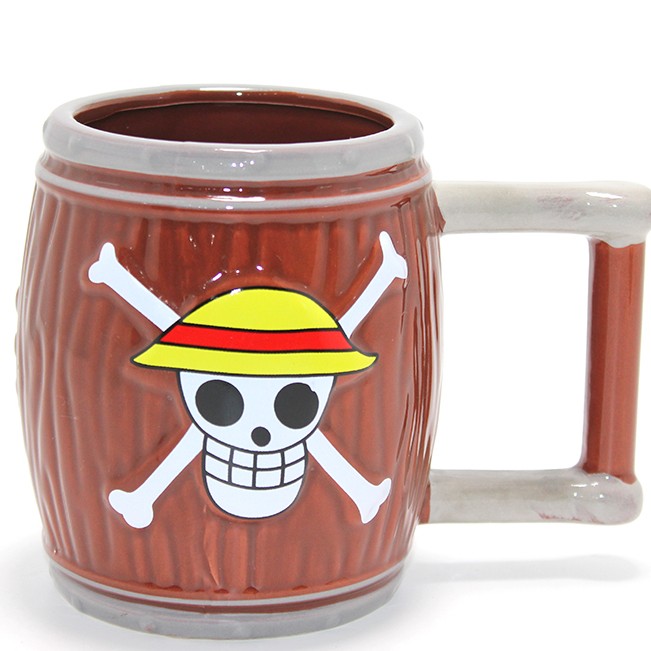 One Piece Hasır Şapka Korsanları 3D Fıçı Tasarımlı Kupa Bardak 