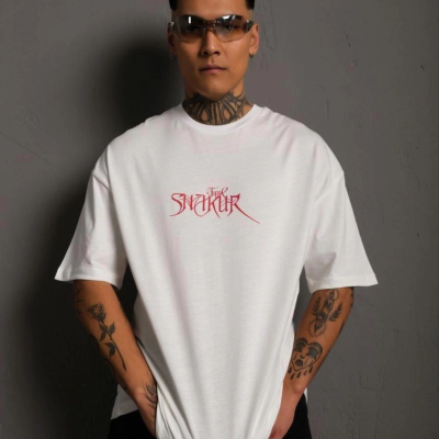 Orijinal :   Oversize Tişört –  Bisiklet Yaka, Ön  Arka Baskılı, Streetwear Tarzı -