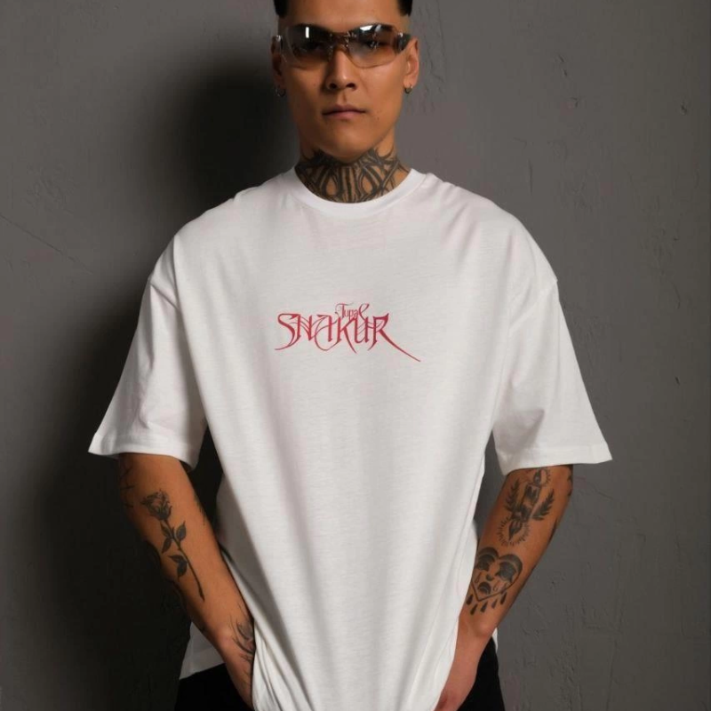 Orijinal :   Oversize Tişört –  Bisiklet Yaka, Ön  Arka Baskılı, Streetwear Tarzı -