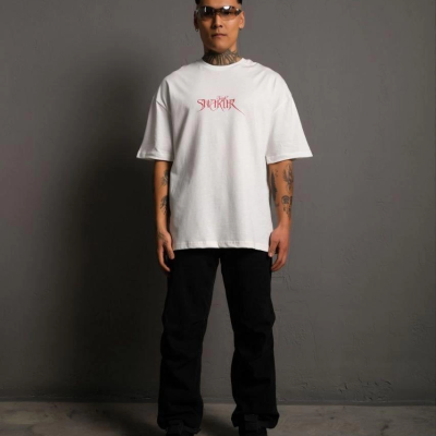 Orijinal :   Oversize Tişört –  Bisiklet Yaka, Ön  Arka Baskılı, Streetwear Tarzı -