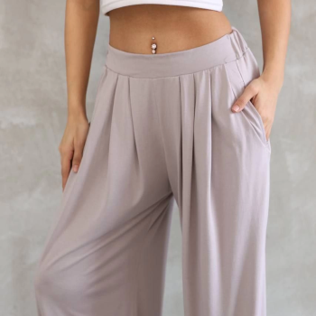 Osy Modal Yumuşak Dokulu   Kumaş Boru Paça Salaş Eşofman - Bej -