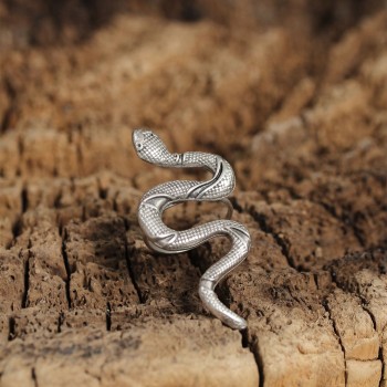 Otantik Yılan Tasarımlı Ayarlamalı Kadın Yüzük
