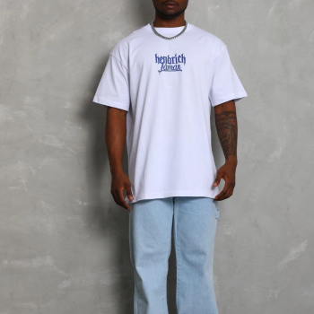 Oversize Baskılı Bisiklet Yaka T-Shirt - Beyaz -