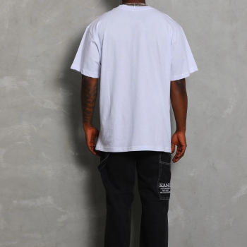 Oversize Düz Bisiklet Yaka T-Shirt - Beyaz -