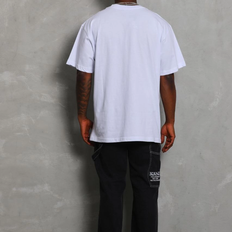 Oversize Düz Bisiklet Yaka T-Shirt - Beyaz -