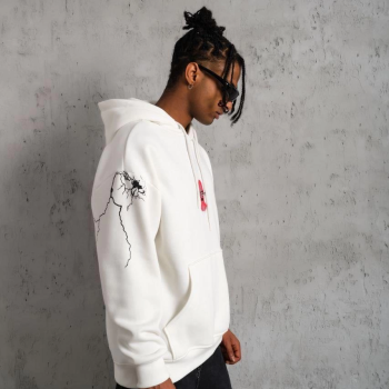 OversizeKapüşonlu Sweatshirt – “Don’t Be Terrified”  Beyaz -