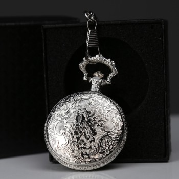 Özel Kutulu Dad (Baba) Tasarımlı Gümüş Köstekli Saat 