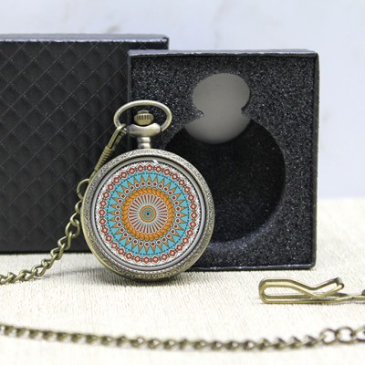 Özel Kutulu Mandala Deseni Köstekli Saat 