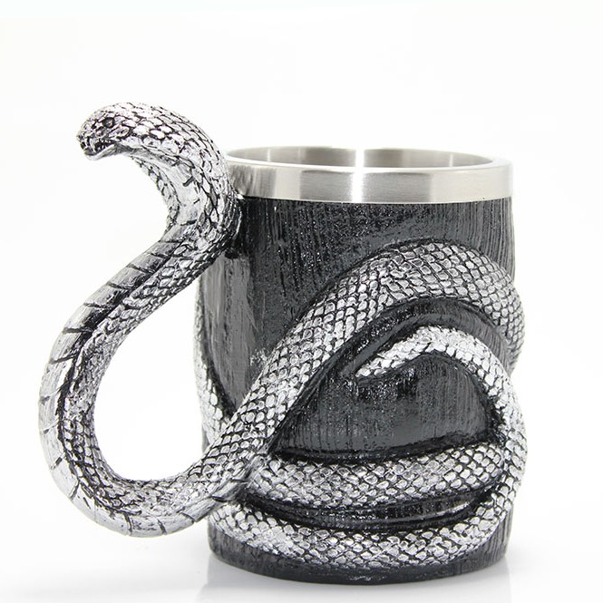 Paslanmaz Çelik Yılan Tasarımlı Kupa Bardak 