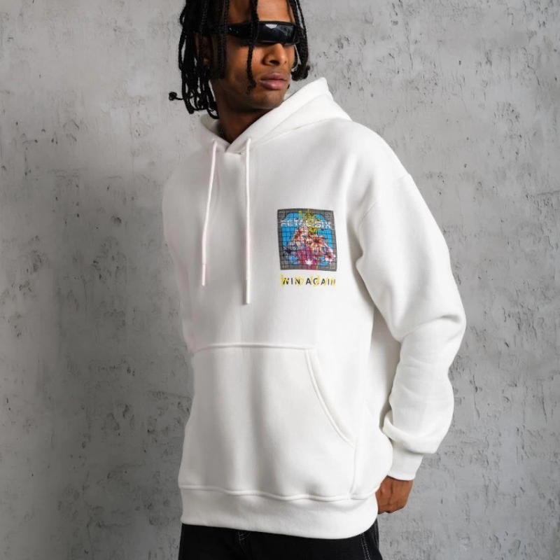 Patel Six Baskılı Kapüşonlu Sweat - Beyaz -