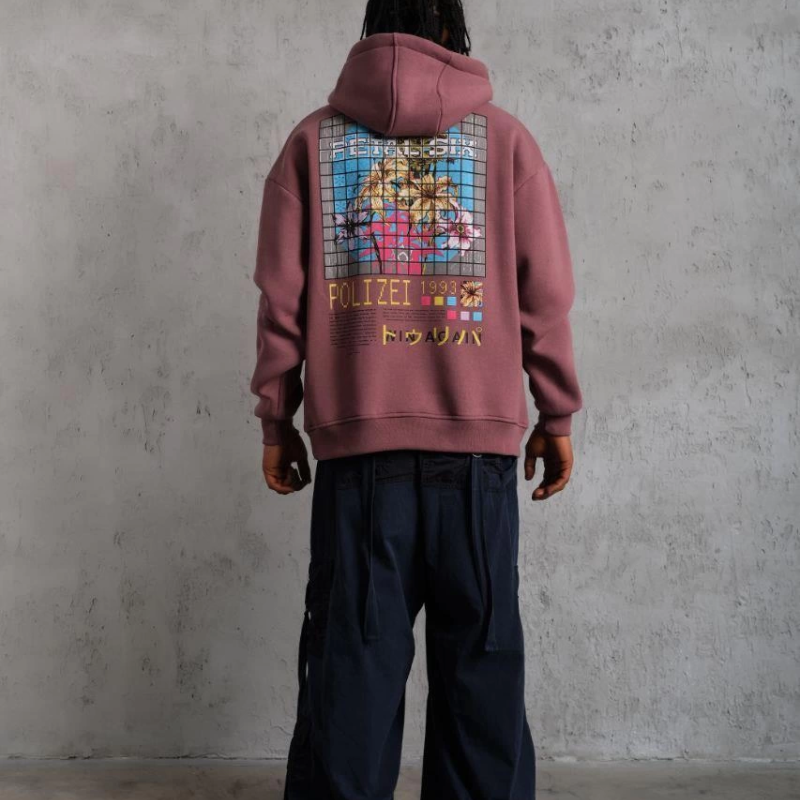 Patel Six Baskılı Kapüşonlu Sweat - Gül Kurusu