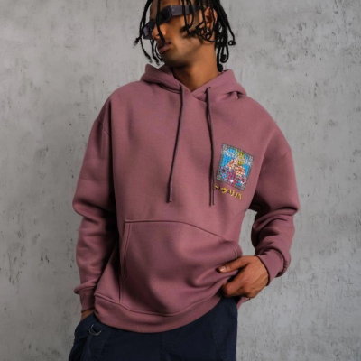 Patel Six Baskılı Kapüşonlu Sweat - Gül Kurusu