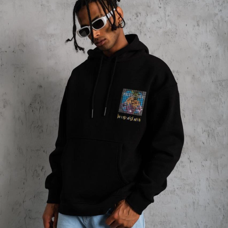 Patel Six Baskılı Kapüşonlu Sweat - Siyah -