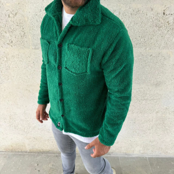 Pelüş Polar Hırka Gömlek –- Çimen Yeşili -