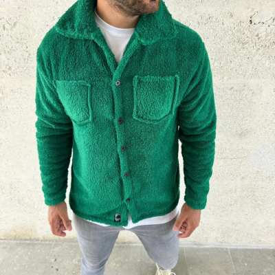 Pelüş Polar Hırka Gömlek –- Çimen Yeşili -