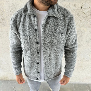 Pelüş Polar Hırka Gömlek – Gri -