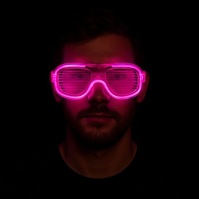 Pembe Led Işıklı Parti Gözlüğü - Neon 3 Modlu