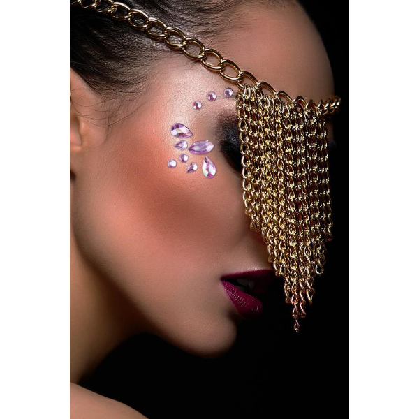 Pembe Taşlı Makyaj Yüz Süsü