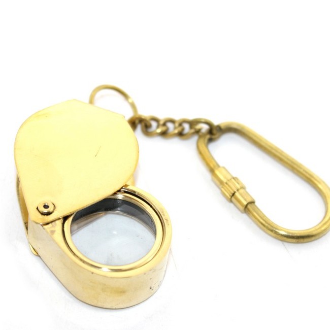 Pirinç Büyüteç Anahtarlık Model 2 