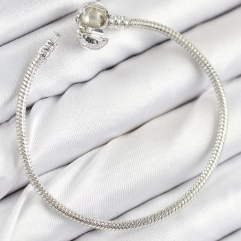 Pirinç Charm Topcuk Model Gümüş Renk Kadın Bileklik