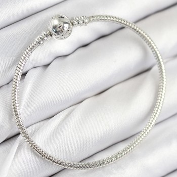 Pirinç Charm Topcuk Model Gümüş Renk Kadın Bileklik