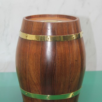 Pirinç Detaylı Fıçı Kumbara Model 3