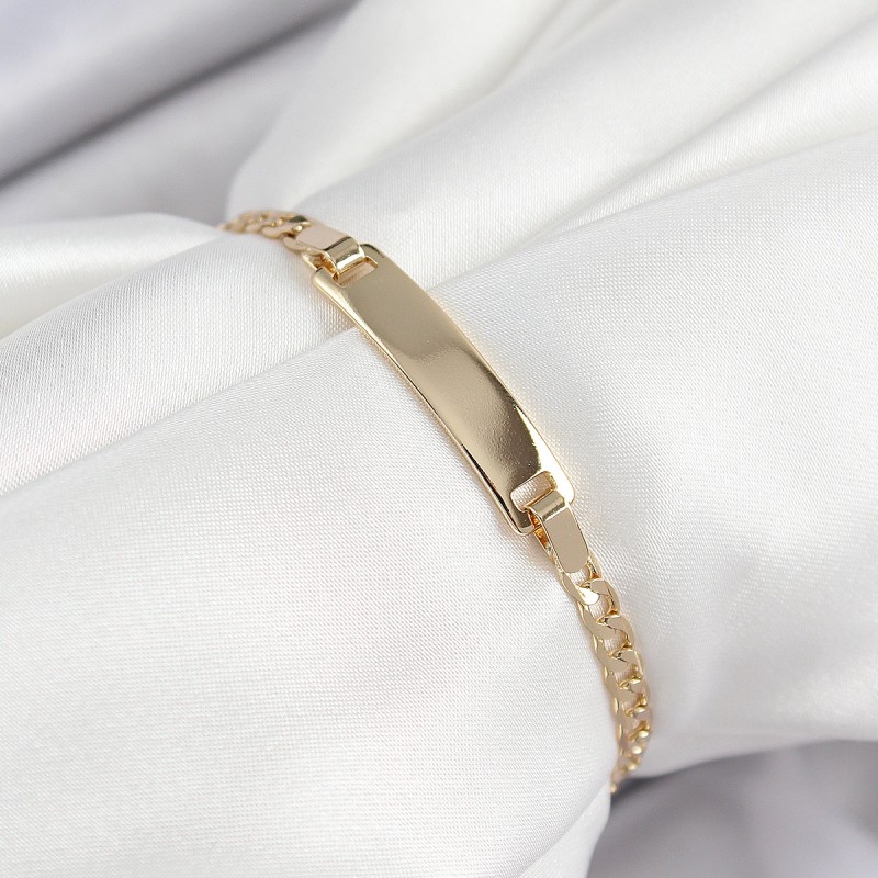 Pirinç Dikdörtgen Model Gold Renk Xuping Bebek Künyesi